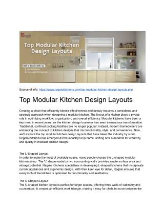 Top Modular Kitchen Design Layouts
