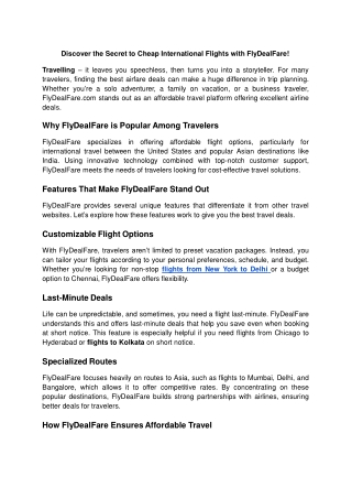 Discover the Secret to Cheap International Flights with FlyDealFare - Google Docs