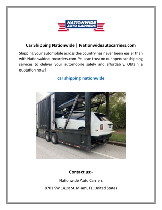 Car Shipping Nationwide  Nationwideautocarriers