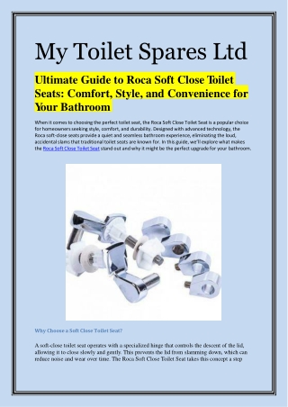 Ultimate Guide to Roca Soft Close Toilet Seats Comfort, Style, and Convenience for Your Bathroom