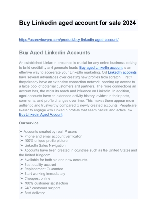 Buy Linkedin aged account for sale 2024