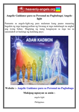 Angelic Guidance para sa Personal na Pagbabago  Angels-light