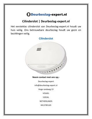 Cilinderslot  Deurbeslag-expert.nl