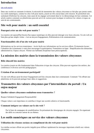 'Transmettre des valeurs citoyennes par l’intermédiaire du portail.'