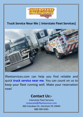 Truck Service Near Me  Interstate Fleet Services]