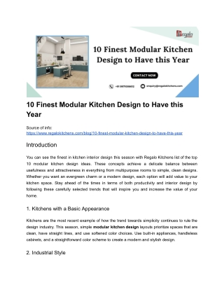 10 Finest Modular Kitchen Design to Have this Year