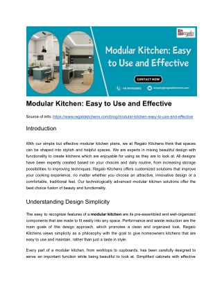 Modular Kitchen Easy to Use and Effective