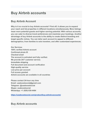 Buy Airbnb accounts