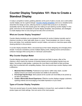 Counter Display Templates 101 How to Create a Standout Display