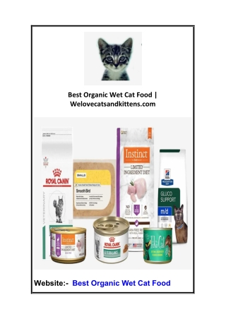Best Organic Wet Cat Food | Welovecatsandkittens.com