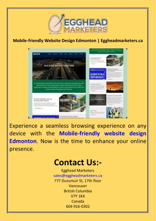 Mobile-friendly Website Design Edmonton  Eggheadmarketers.ca