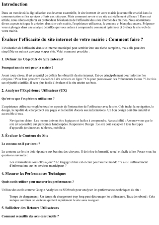 Évaluer l'efficacité du site internet de votre mairie : Comment faire ?