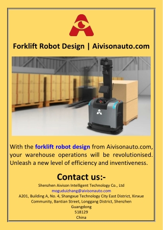 Forklift Robot Design  Aivisonauto.com