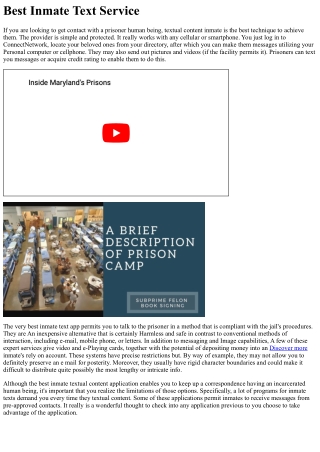 Most effective Inmate Text Assistance
