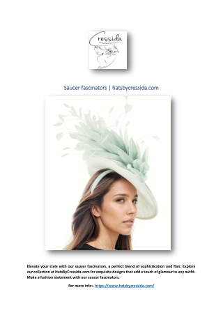 Saucer fascinators | hatsbycressida.com