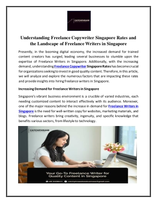 Understanding Freelance Copywriter Singapore Rates and the Landscape of Freelance Writers in Singapore