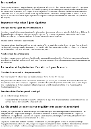 “Le rôle crucial des mises à jour régulières sur un portail municipal.”