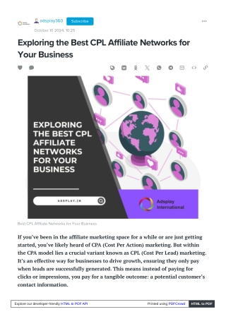 Exploring the Best CPL Affiliate Networks for Your Business