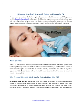 Discover Youthful Skin with Botox in Riverside