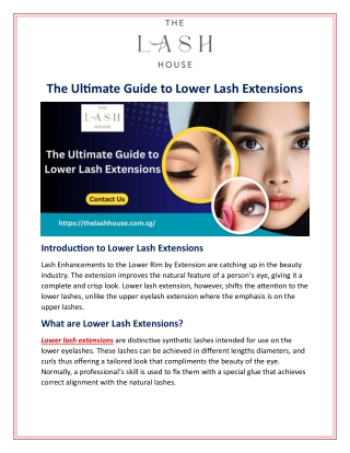 The Ultimate Guide to Lower Lash Extensions