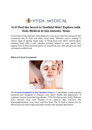 Is Vi Peel the Secret to Youthful Skin? Explore with Veda Medical in San Antonio