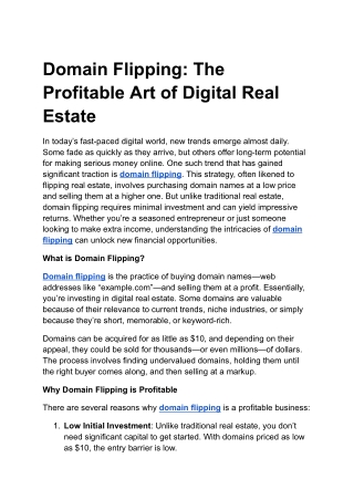 Domain Flipping: The Profitable Art of Digital Real Estate