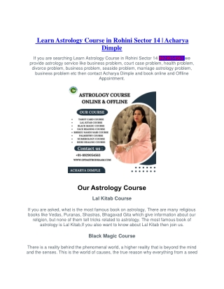 a7Learn Astrology Course in Rohini Sector 14  8929054563