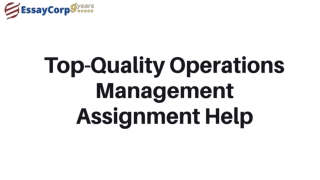 Top-Quality Operations Management Assignment Help