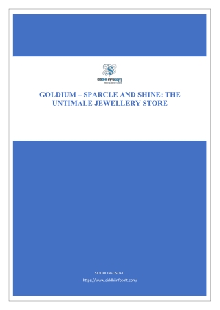 Goldium – Sparkle and Shine- The Ultimate Jewellery Store- Siddhi Infosoft