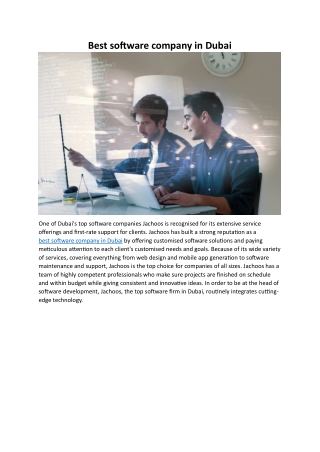 Best Software Company in Dubai
