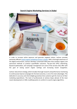 Search Engine Marketing Services in Dubai
