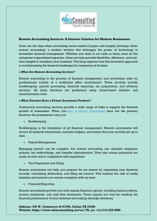 Remote Accounting Services