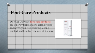 Foot Care Products