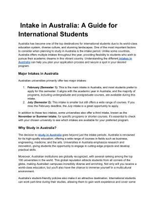Intake in Australia_ Key Dates and Opportunities for International Students