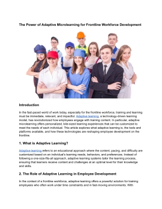 How to Use Adaptive Microlearning for Your Frontline Workforce - Maxlearn