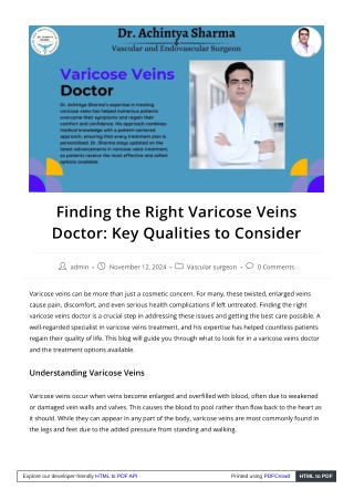 How a Varicose Veins Doctor Can Help You Achieve Healthier Legs