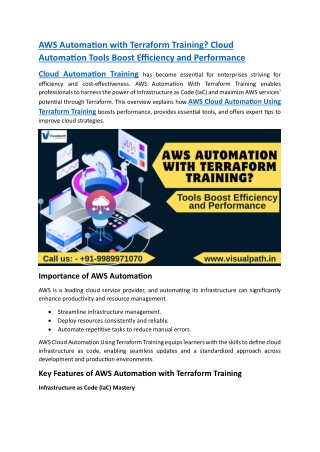 Cloud Automation Training | Cloud Automation Online Training Course