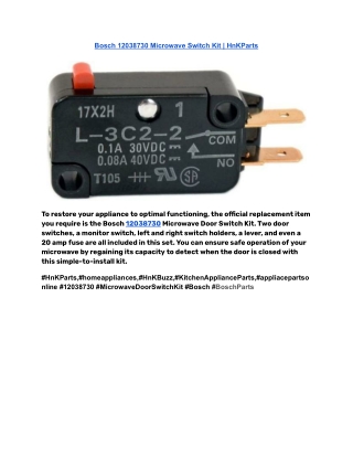 Bosch 12038730 Microwave Switch Kit _ HnKParts