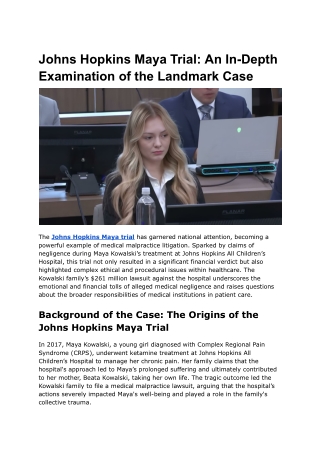 Johns Hopkins Maya Trial_ An In-Depth Examination of the Landmark Case