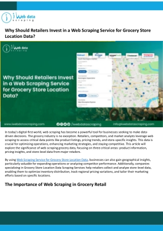 Leverage Web Scraping Service for Grocery Store Location Data