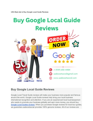 USA honest site to Buy Google Local Guide Reviews