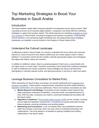 PDF Top Marketing Strategies to Boost Your Business in Saudi Arabia