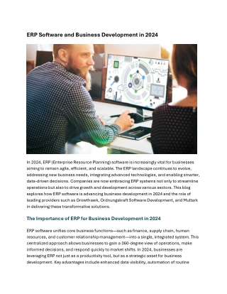 ERP Software and Business Development in 2024