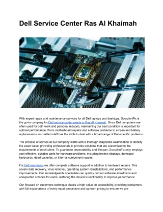Dell Service Center in Ras Al Khaimah