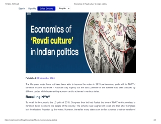 Economics of ‘Revdi culture’ in Indian politics