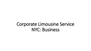 Corporate Limousine Service NYC