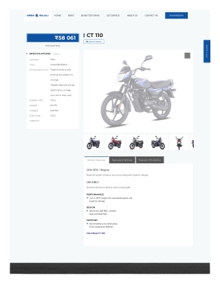 Bajaj CT 110 Bike Mileage, Specs, Images, Price in Bangalore Amba Bajaj