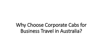 Why Choose Corporate Cabs for Business Travel in