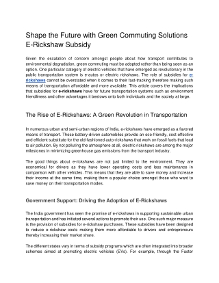 Shape the Future with Green Commuting Solutions E-Rickshaw Subsidy (1)