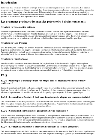 Les avantages pratiques des meubles présentoirs à tiroirs coulissants